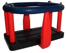 Babyschommel Rubber Premium Blauw/Rood J-haak zonder kettingen