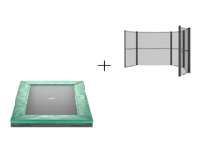 Akrobat Trampoline *Primus Inground** Rechthoek 330x250 cm Groen met half veiligheidsnet