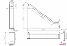 Afmetingen -RVS Glijbaan platformhoogte 195cm Wave