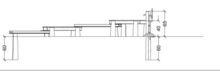 tekening 2 met afmetingen vn het Douglas watertoestel met waterpomp