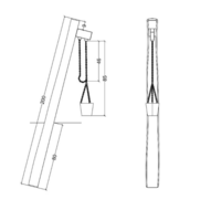 tekening met afmetingen van de Robinia zand-/watertakel