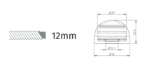 afmetingen afdekdop 12mm op tekening