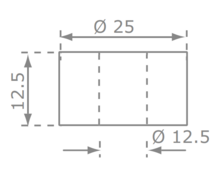 Kunststof Afstandsring 12,5 mm  afmetingen 