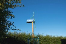 sfeerfoto van de wieken van de bovenkant van het Europlay Klimtoestel Windmolen