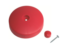 Paalornament Rond kunststof Ø180 mm Rood incl Schroef