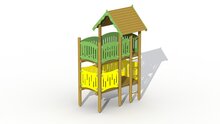 tekening van de Europlay Jumbo Uitkijktoren met groene zijwanden