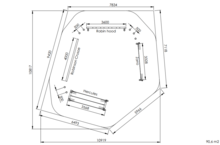 tekening met vrije ruimtes van het Europlay Houten Evenwichtsparcours B