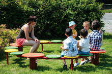 sfeerfoto van de Europlay Sprookjescirkel - 16 zittingen waar kinderen op zitten