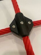 sfeerfoto van de Kunststof X-connector voor &Oslash;16 mm gewapend touw zwart