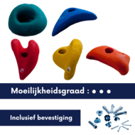 Klimstenen Medium set van 5 stuks multicolor met moeilijkheidsgraad