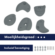 Klimstenen Middel set van 5 stuks Antraciet Grijs