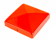 Paalornament Rood Gegalvaniseerd en&nbsp;Gepoedercoat Piramide 81x81 mm