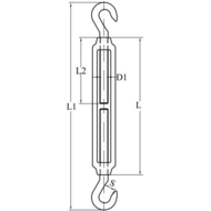 Tekening Spanwartel 2 x haak