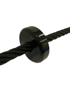 sfeerfoto van de voorkant van de Kunststof knoop voor gewapend touw Zwart &Oslash;16mm bevestigd aan een touw