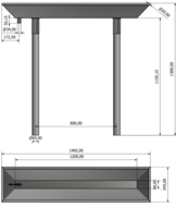 afmetingen tekening water goot baan