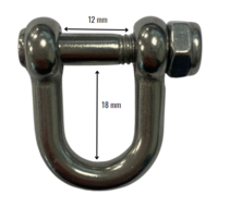 D-Sluiting M6 RVS 18 x12mm *met borgmoer**