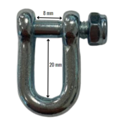 D-Sluiting M6 Gegalvaniseerd 20x8mm *met borgmoer**