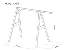 Vrijstaande schommel met 3 haken