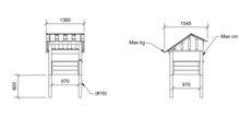 afmetingen speelhuisje idefix
