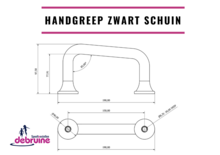 Handgreep Polyamide Zwart *Schuin** MAATVOERING