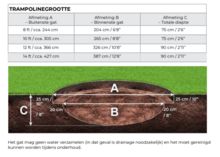 kuilafmeting Akrobat Trampoline Orbit Flat To The Ground 365cm met half Veiligheidsnet Groen