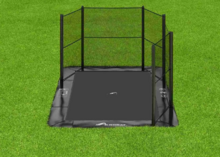 *Special Edition** Akrobat Trampoline Primus Premium Pro Flat To The Ground  335x244cm Zwart/Zwart  incl. veiligheidsnet