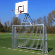 Foto zijkantAnti-Vandalen Doel met Basket Aluminium 200x300x80cm