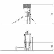 afmetingen van Robinia speeltoren Klauterkasteel klein