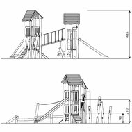 afmetingen Robinia speeltoren Klauterkasteel III