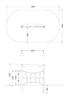 tekening met afmetingen van het Robinia Klimnet met Houten Sporten Openbaar (Serie 35)