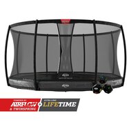 Berg Elite Inground Trampoline &Oslash;430 cm Grijs Levels met veiligheidsnet Deluxe Professioneel