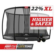 Berg Elite Inground Trampoline &Oslash;430 cm Grijs met veiligheidsnet Deluxe XL Professioneel