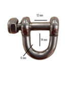 Micro D-Sluiting met kunststof bus M6 RVS 12 x12mm *met borgmoer** maten