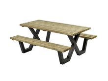 Picknicktafel Ge&iuml;mpregneerd Metalen Frame 180x160cm 