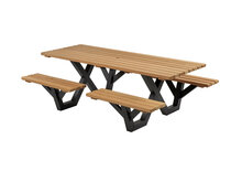 Picknicktafel Hardhout Metalen Frame 230x160cm  open instap