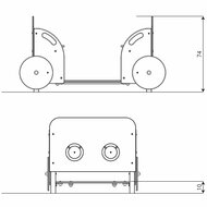 Vooraanzicht en afmetingen wagon