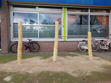 duo duikelrek van robinia hout en rvs