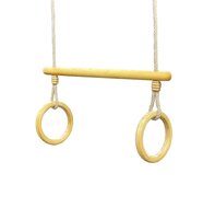 Houten trapeze lijnzaadolie met houten ringen en PH Touw