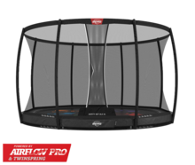 Berg Elite Inground Trampoline Ø430 cm Antraciet met veiligheidsnet Deluxe Professioneel