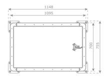 afmetingen tekening moddertafel aqua mud