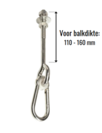 Schommelhaak met Karabijnhaak M12 180mm