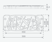 afmetingen tekening schommel zitje curve XL