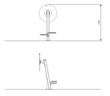Technische tekening Outdoor Fitness Flex Wheel + Steps Khaki Groen