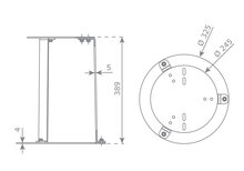 Technische tekening Los betonanker Flat Pack voor veerdier