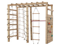 Klimtoestel Bokito Small Met Klimwand, klimtouw, klimnet & touwladder
