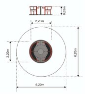 Vrije ruimte Carrousel 4 persoons 220 cm