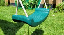 B-Play Kunststof Schommelzitje Groen met BR touwen beige