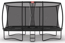 Berg Ultim Elite Trampoline 500 x 300 cm Antraciet Grijs met veiligheidsnet Deluxe XL professioneel
