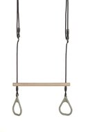 Houten Ringtrapeze met Kunststof Ringen Pastel Groen en BR Touw Zwart