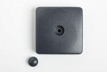 Paalornament Vierkant kunststof 90x90 mm Antraciet incl. Schroef